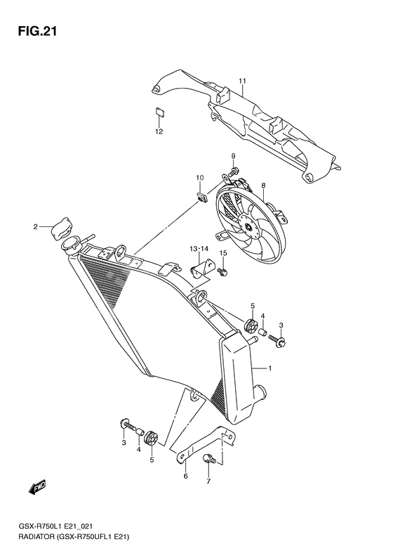 Radiator              

                  Gsx-r750ufl1 e21