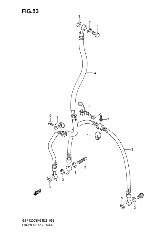 Front brake hose              

                  Gsf1200sk6