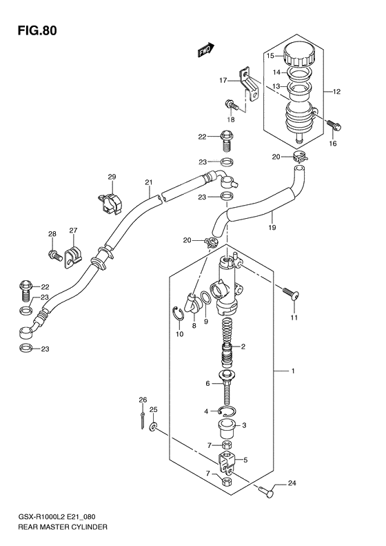 Rear master cylinder