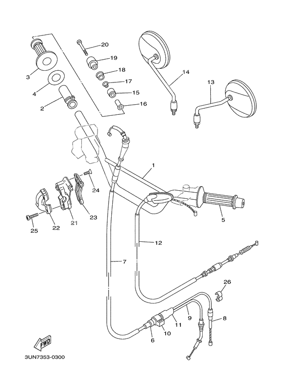 Steering handle. cable