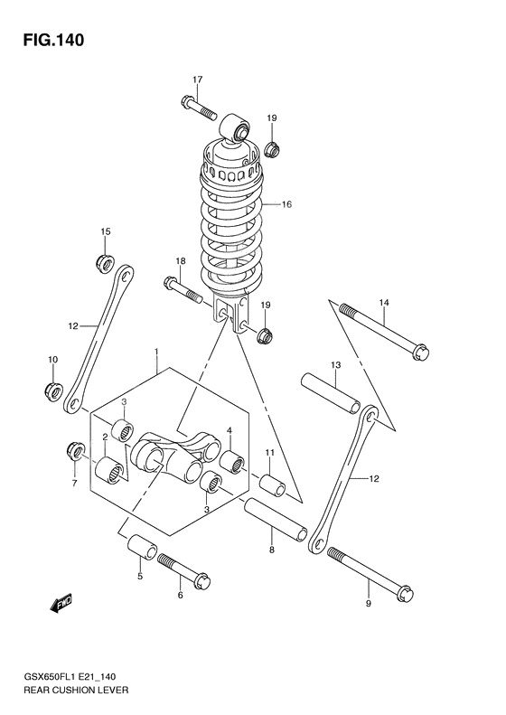 Rear cushion lever              

                  Gsx650fl1 e21