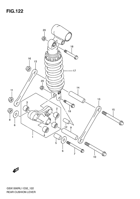 Rear cushion lever              

                  Gsx1300rl1 e2