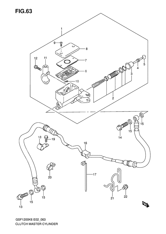 Clutch master cylinder              

                  Gsf1200k6/ak6