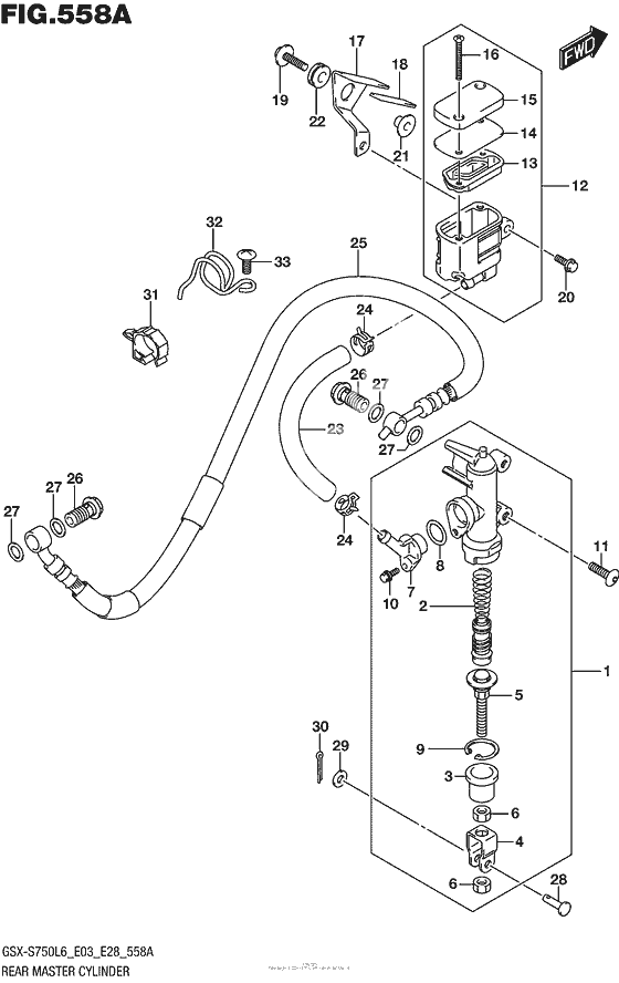 Задний тормозной цилиндр (Gsx-S750L6 E03)