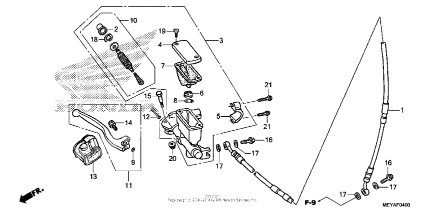 Front brake master cylinder