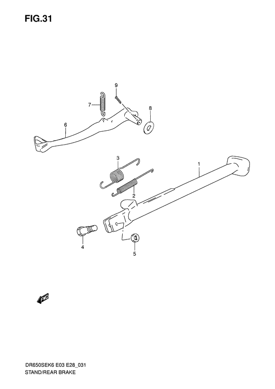 Stand - rear brake