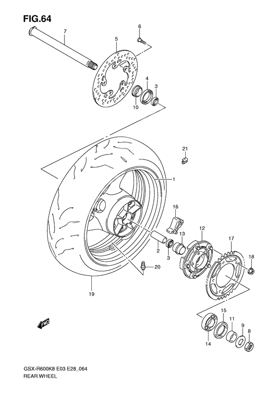 Rear wheel complete assy