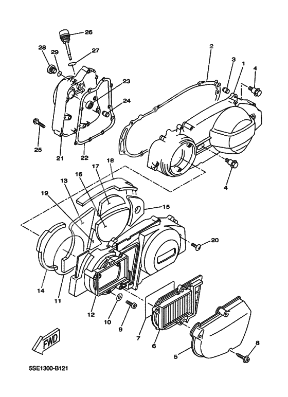 Crankcase cover ass`y (v