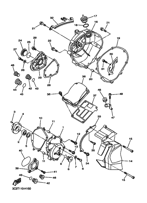 Crankcase cover ass`y (v