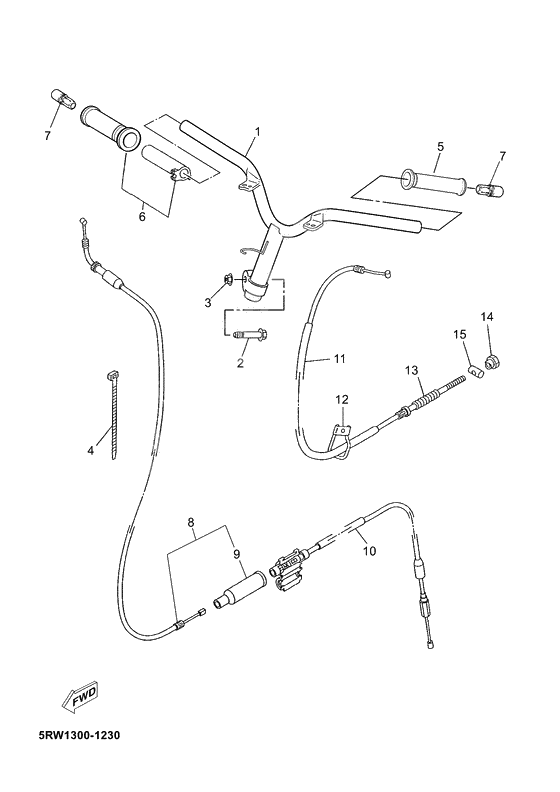 Steering handle. cable