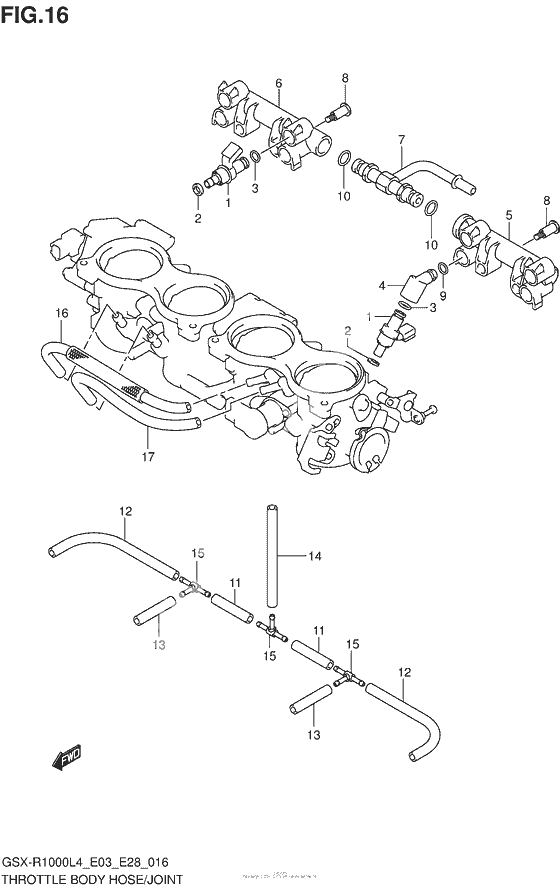 Throttle Body Hose/joint (Gsx-R1000L4 E28)