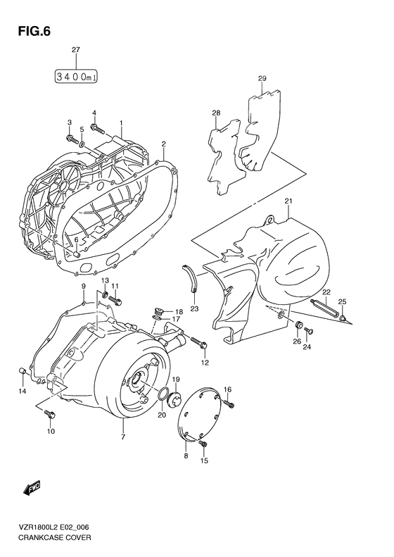 Crankcase cover ass`y (v