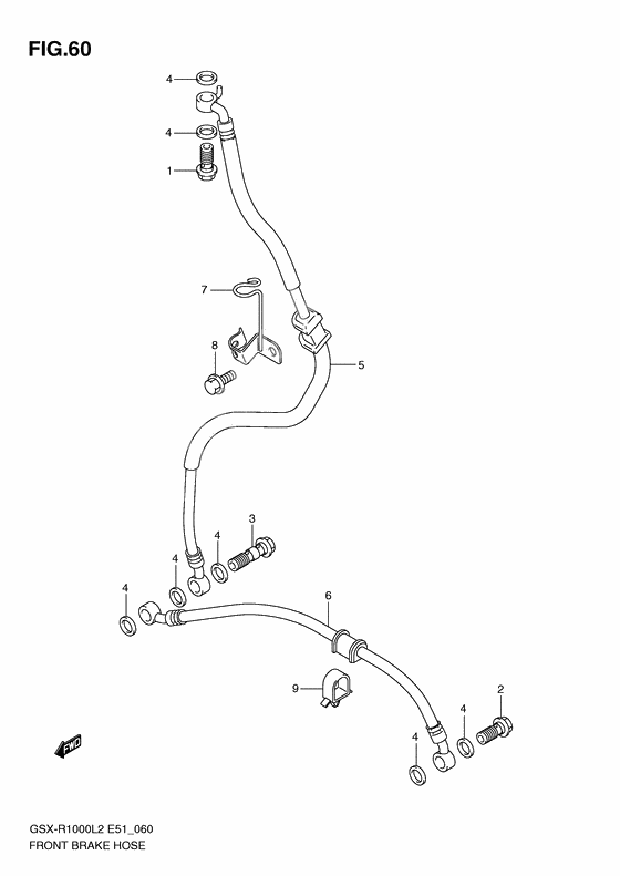 Front brake hose