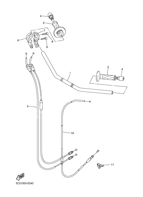 Steering handle & cable