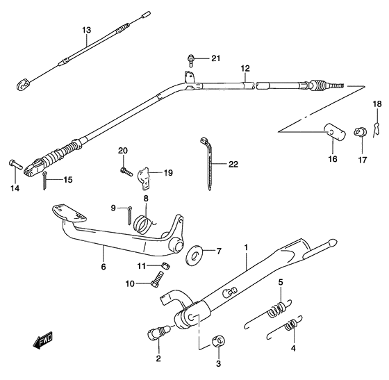 Stand - rear brake