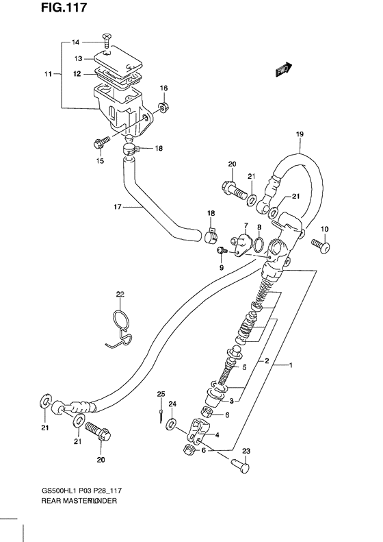 Rear master cylinder