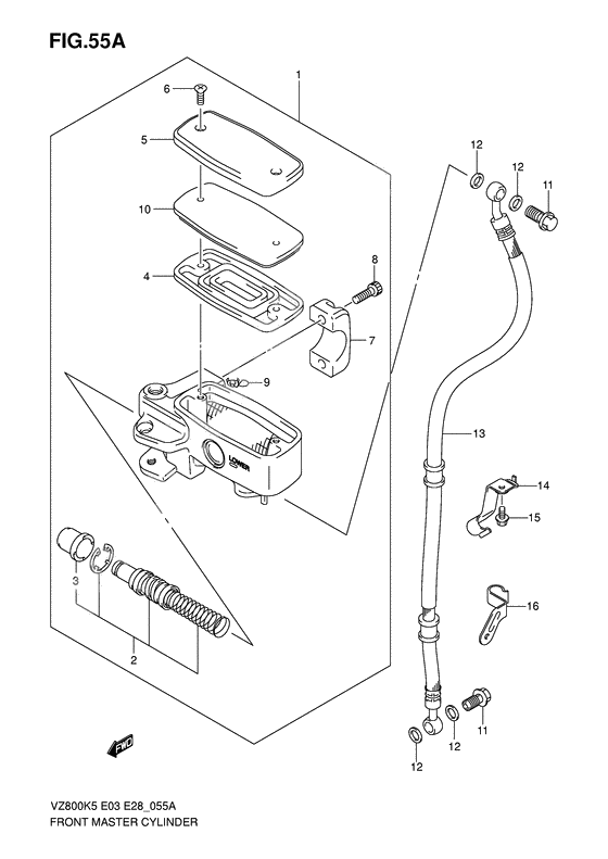 Front master cylinder              

                  Model k7/k8/k9