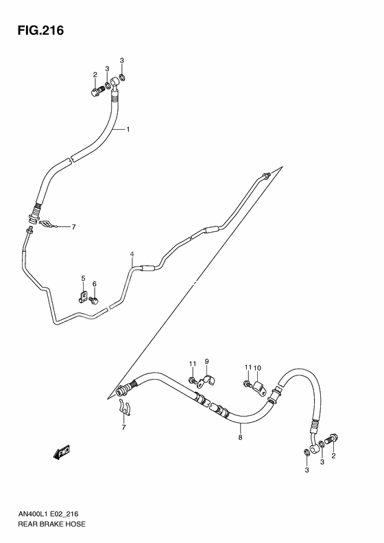 Rear brake hose              

                  An400l1 e2