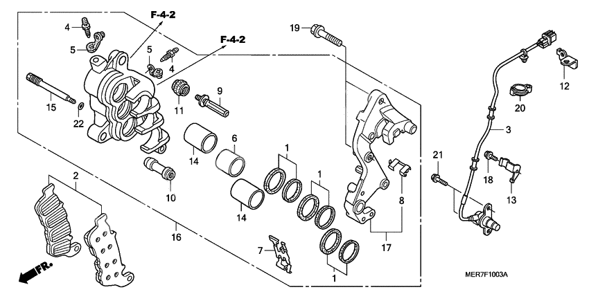 Front brake caliper              

                  R.) (CBF600SA8/NA8