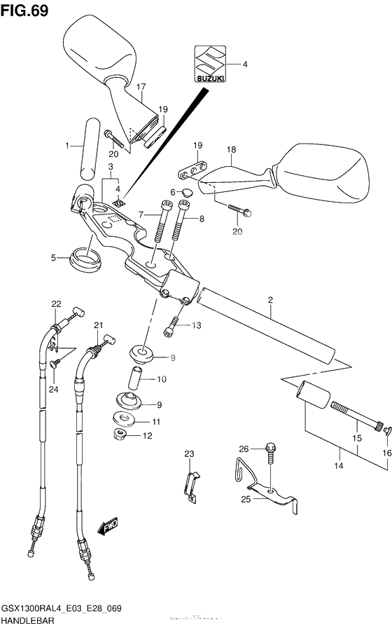 Руль & Тросики (Gsx1300Ral4 E33)