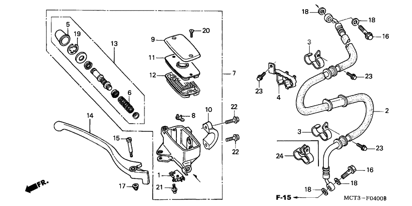 Fr. brake master cylinder              

                  FJS6001/2/D3/D4/D5