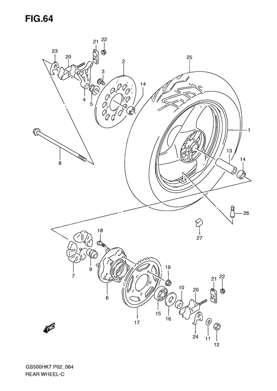 Rear wheel complete assy