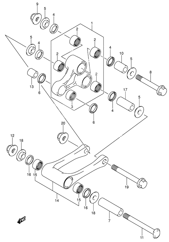 Rear cushion lever              

                  Model k4/k5/k6