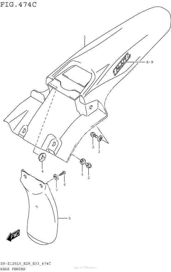 Rear Fender (Dr-Z125Ll5 E28)