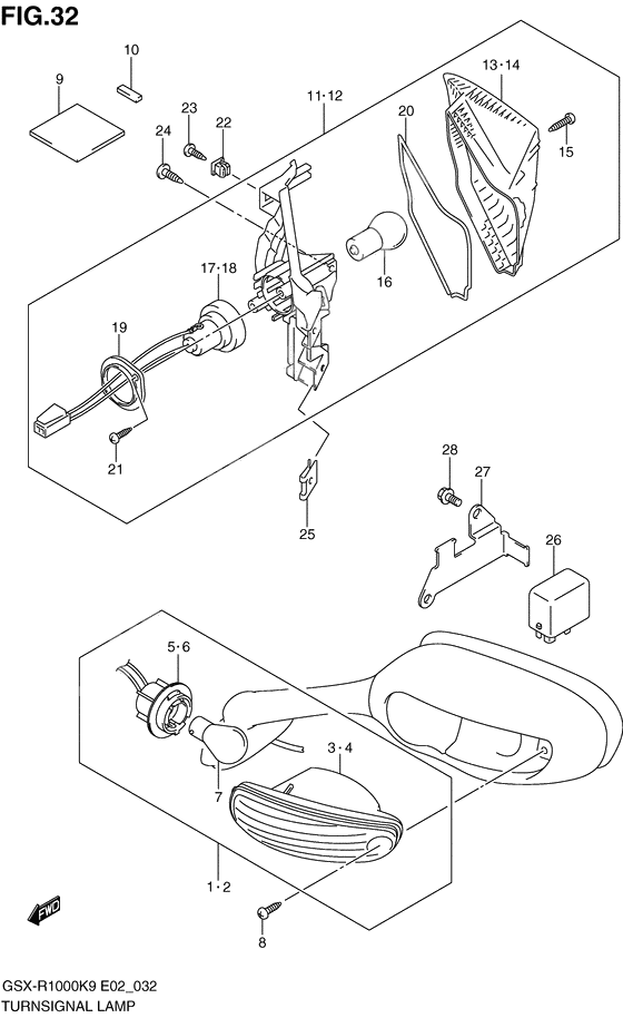 Turnsignal front & rear lamp