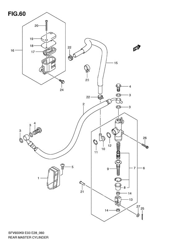 Rear master cylinder              

                  Sfv650k9/l0