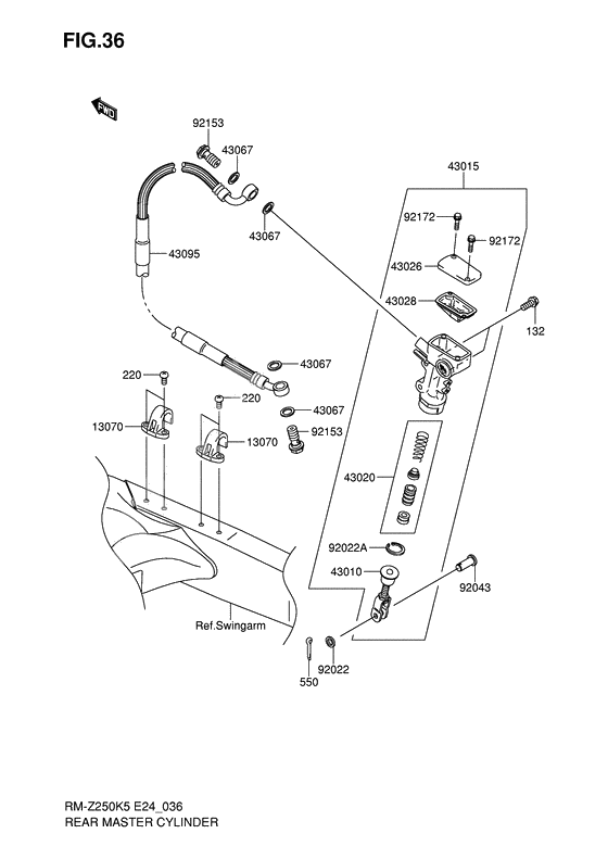 Rear master cylinder