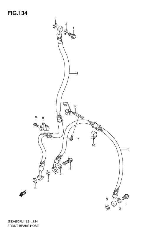 Front brake hose              

                  Gsx650ful1 e24