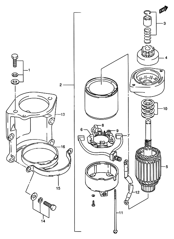 Starting motor