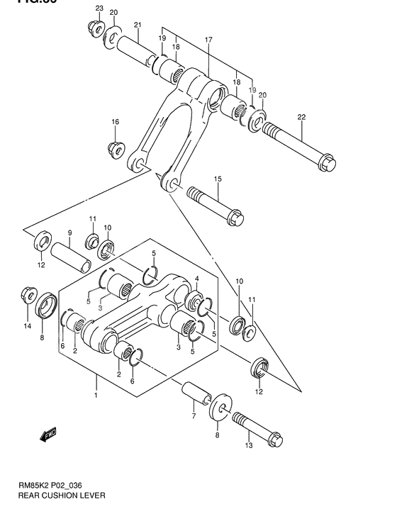 Rear cushion lever