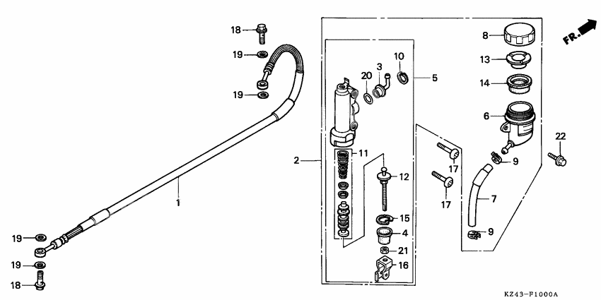 Rear brake master cylinder