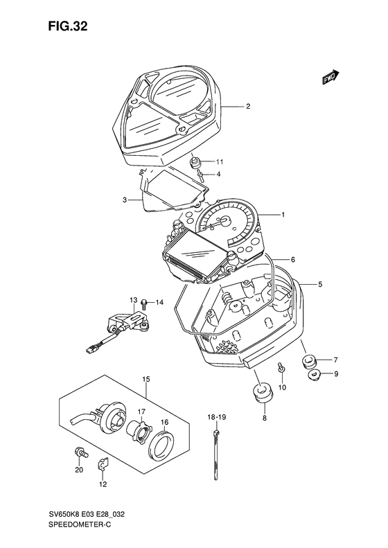 Speedometer              

                  Sv650sk8/sk9/sl0