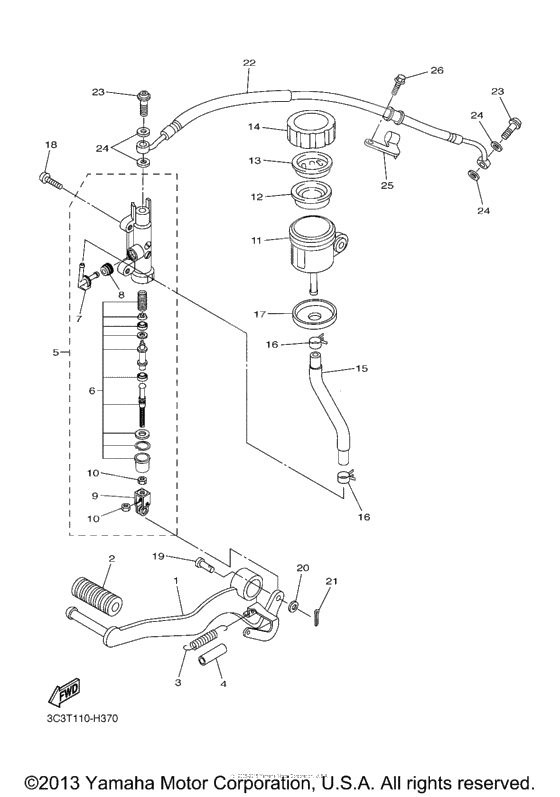 Rear master cylinder