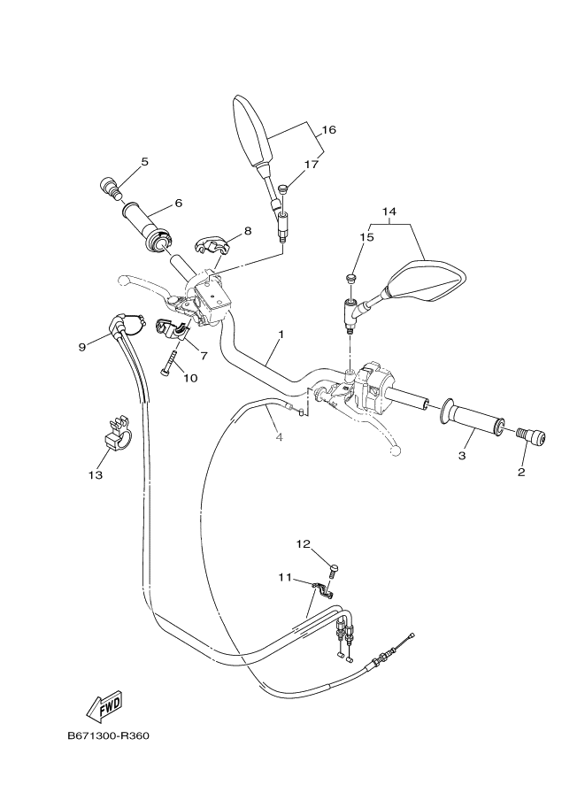 Steering handle & cable