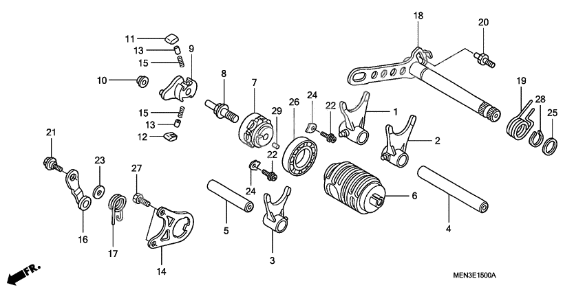 Gear shift drum