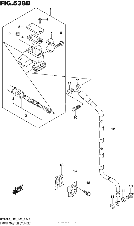 Передний тормозной цилиндр (Rm85L5 P28)
