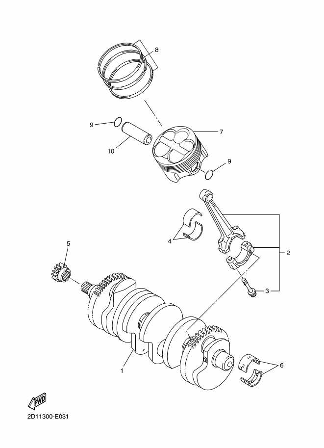 CRANKSHAFT AND PISTON