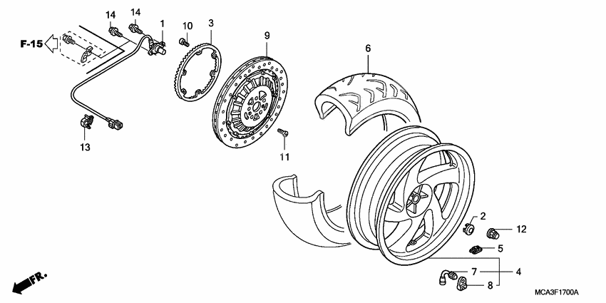 Rear wheel complete assy