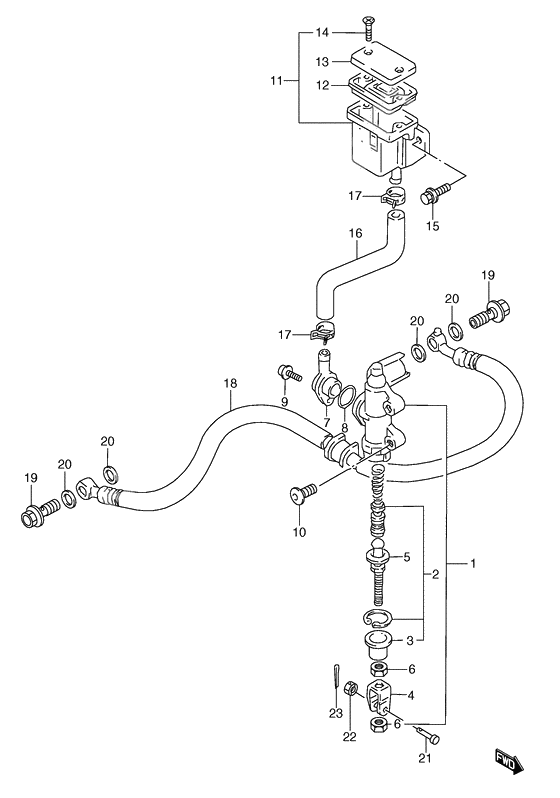 Rear master cylinder