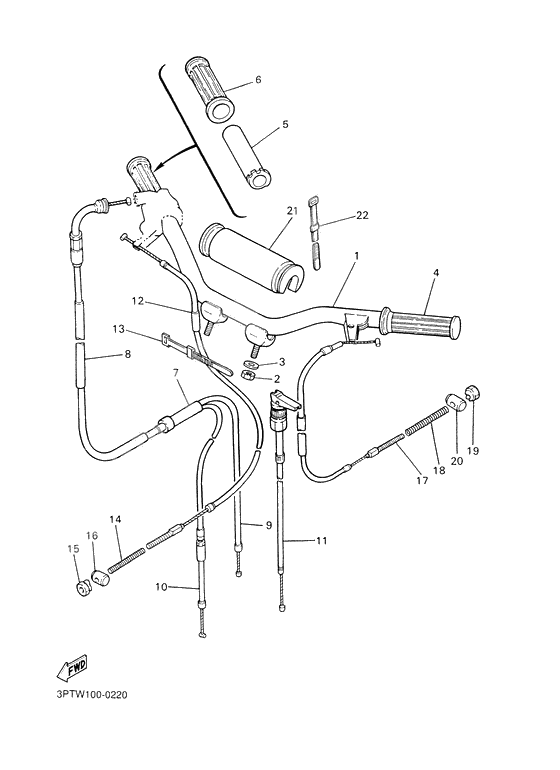 Steering handle. cable