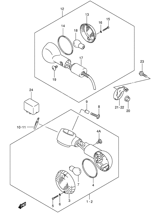 Turnsignal front & rear lamp