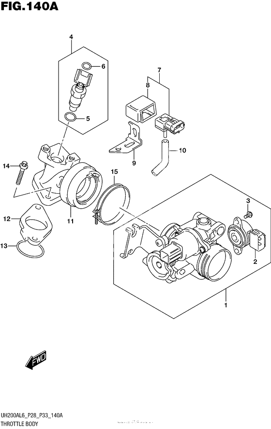 Throttle Body (Uh200Al6 P28)