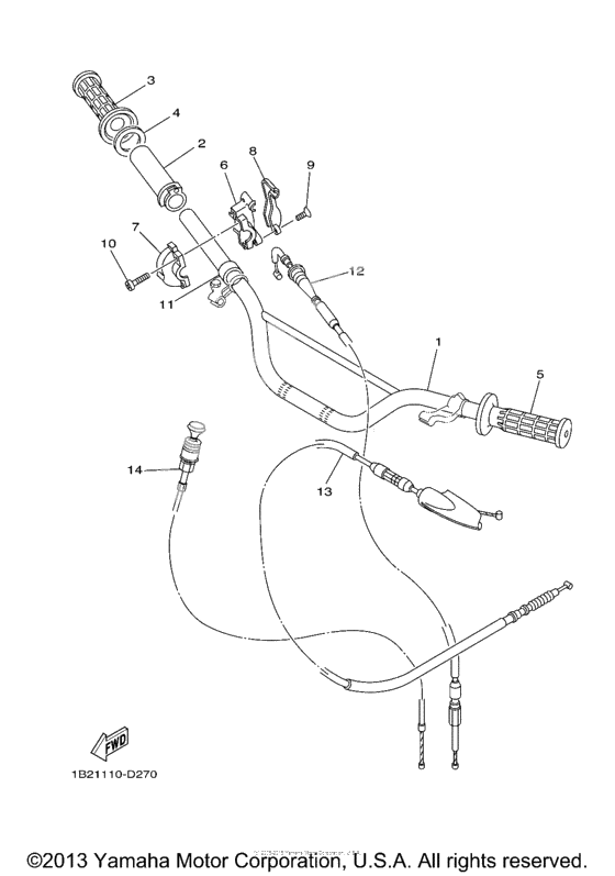 Steering handle cable