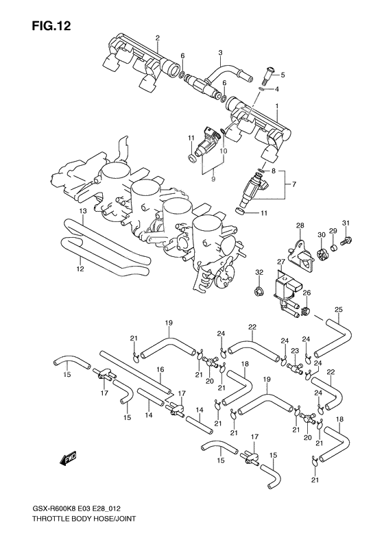 Throttle body hose/joint