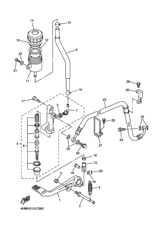 Rear master cylinder