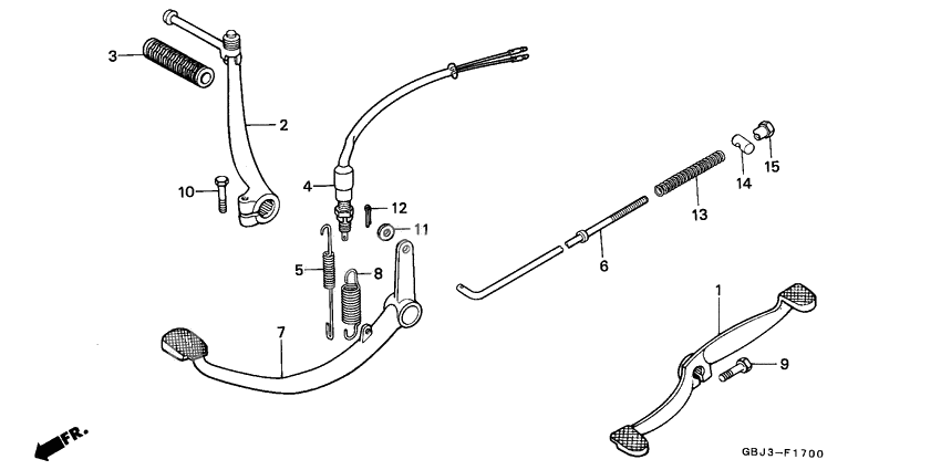 Pedal/kick starter arm